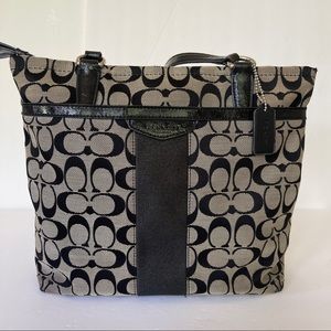 Coach Signature Stripe Tote Bag